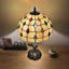 Lampe de table Meryem Tiffany avec haricots de cristal en verre teinté doré et ampoule DEL H 22 po x l 12 po x P 12 po