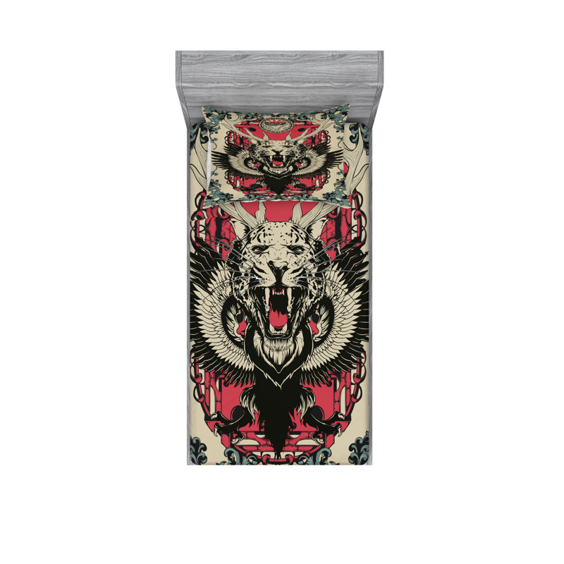 Ensemble de draps gothique, Ensemble de draps pour lit simple avec drap-housse