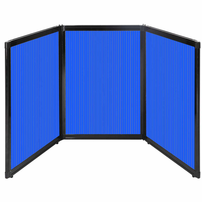 Présentoir de table pliable de 36 po de hauteur, H 36 po x l 78 po x P 3 po, Bleu