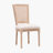 French Style Solid Wood Frame Fabric Square Back Dining Chair,set Of 2-551906122