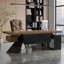 Bureau brun clair + bois massif rectangulaire noir + bureaux en fer-108304474-108304472