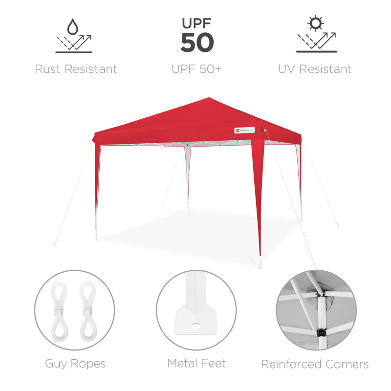 Tan 10x10ft Portable Pop-Up Canopy Tent with Carrying Bag
