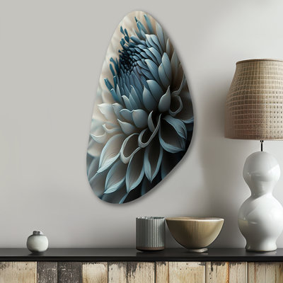 Art mural asymétrique bleu et blanc Dahlia II - Dahlia