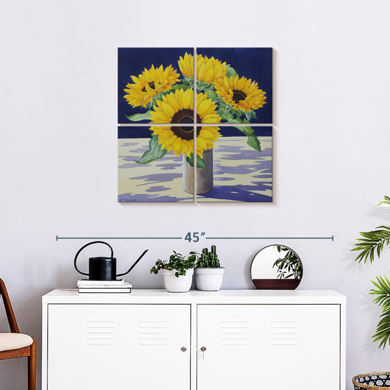 Harnek tournesol nature morte, H 26 po x l 26 po