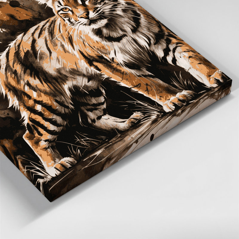 «Big Cats Bobcat», art mural sur toile beige, H 16 po x l 20 po