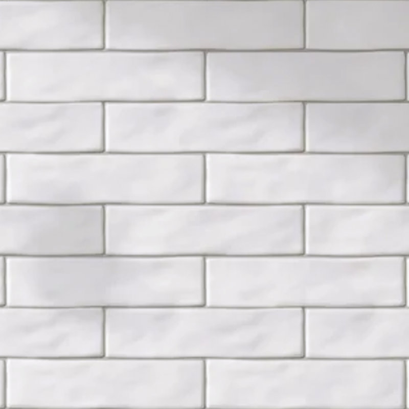 Cortina Kezma 3" x 12" Zellige Matte Subway Wall Tile, White Matte