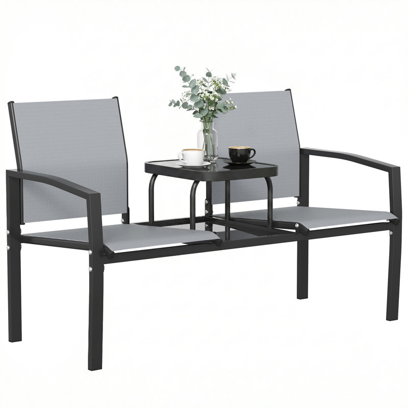 Garden Loveseat with Built-in Coffee Table