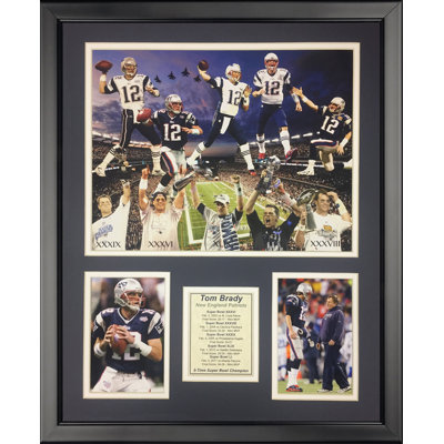 « 2016 tom brady, montage avec champion à 5 heures », souvenirs encadrée