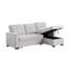 Canapé modulaire réversible moderne en tissu tissé gris clair l 84,5 po Lucca II-671171522-671171583