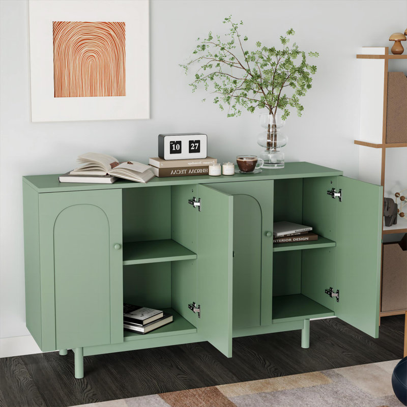 Console de rangement avec 4 portes, Vert menthe