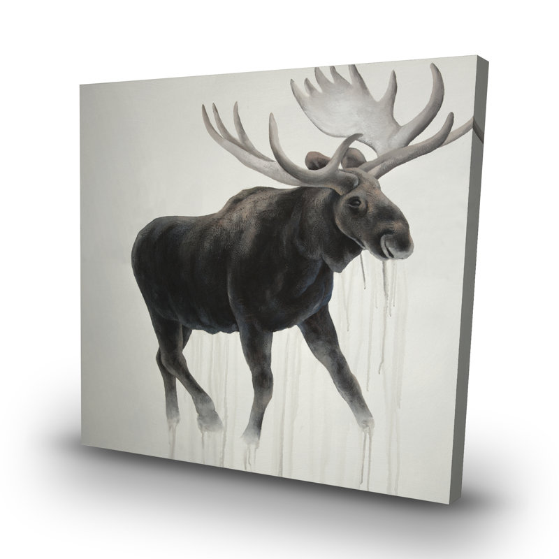 Walking moose  - 32"x32" art on canvas