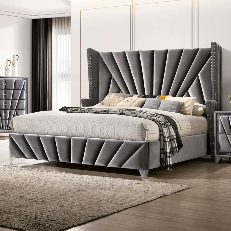 Tennessee Tufted Upholstered Low Profile Standard Bed, King