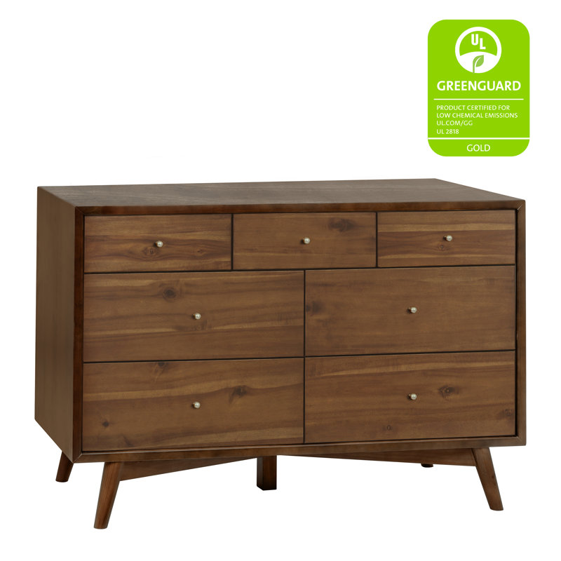 Palma 7-Drawer Assembled Double Dresser, Natural Walnut