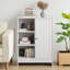 Armoire de salle de bain, support de rangement autoportant pour la cuisine, armoire de rangement au sol 23,62 po x 11,81 po x 31,5 po avec 1 armoire, 3 compartiments ouverts, tablettes réglables
