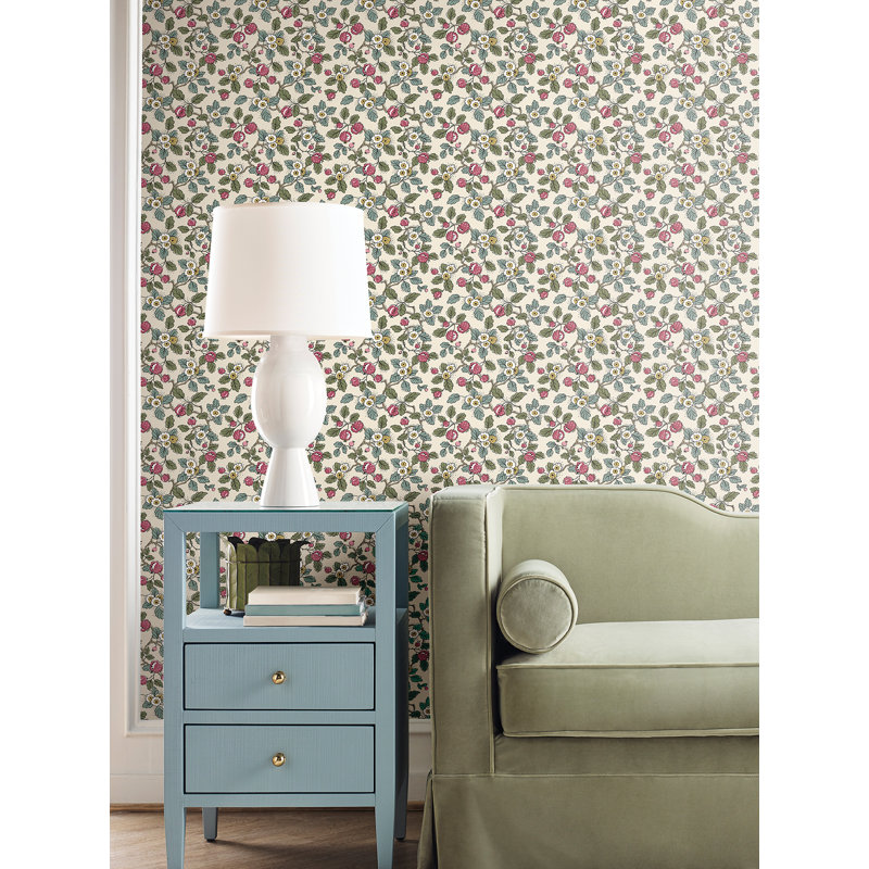 Papier peint Framboise Merlot Berry Vines, Mauve