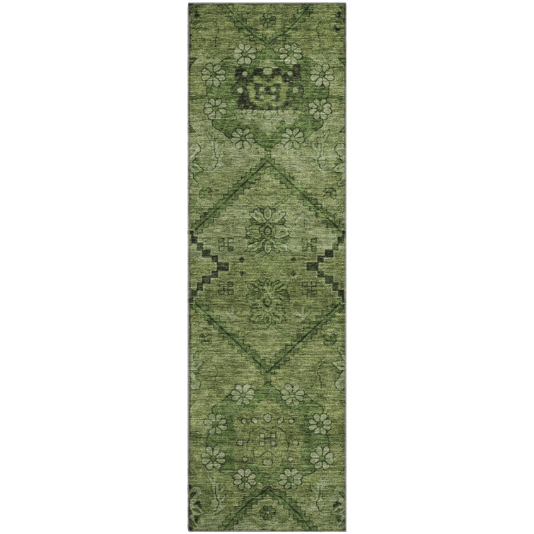 Premium Machine Washable Prisco Olive Rug