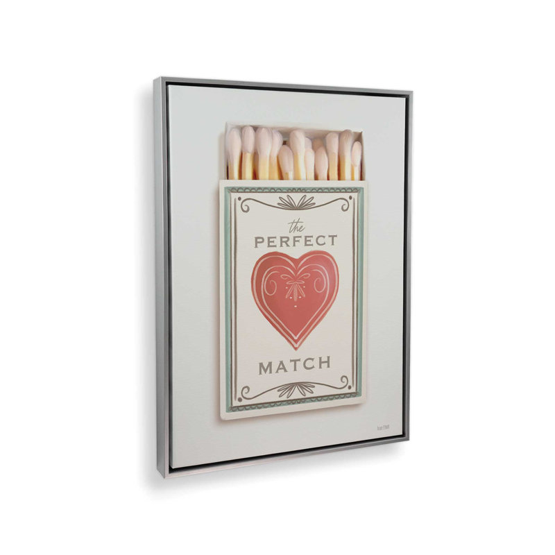 «The Perfect Match» par House Fenway, reproduction d'art, L 24 po x H 32 po, Argent, Toile avec cadre