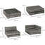 Gennett 6 Pieces Rattan Garden Furniture Set 5 Seater Sofa Set Grey