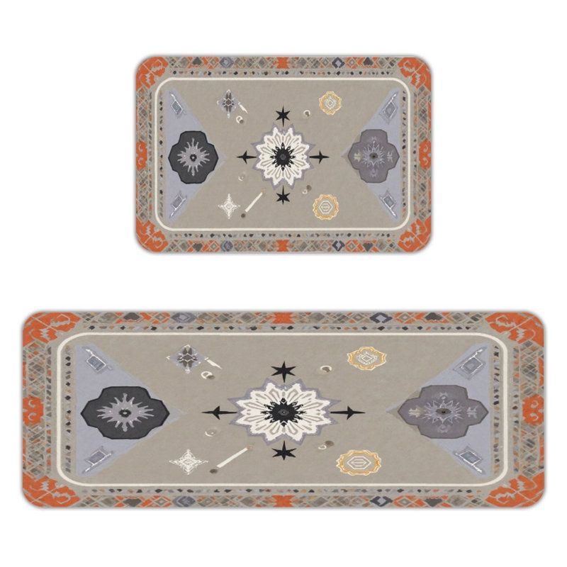 Ensemble de 2 tapis de cuisine Starburst Mandala