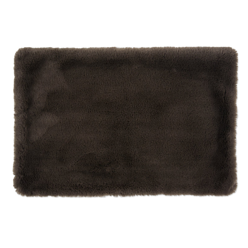 Tapis en fausse fourrure Kerner, Brun, Très très grand (l 42 po x P 27 po x H 2 po)