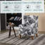 Ensemble de table basse et de fauteuils de style vintage rétro, une chaise de lecture à haut dossier (blanc antique et gris) et une table basse en bois massif (couleur noyer), convenant aux salons et aux chambres à coucher