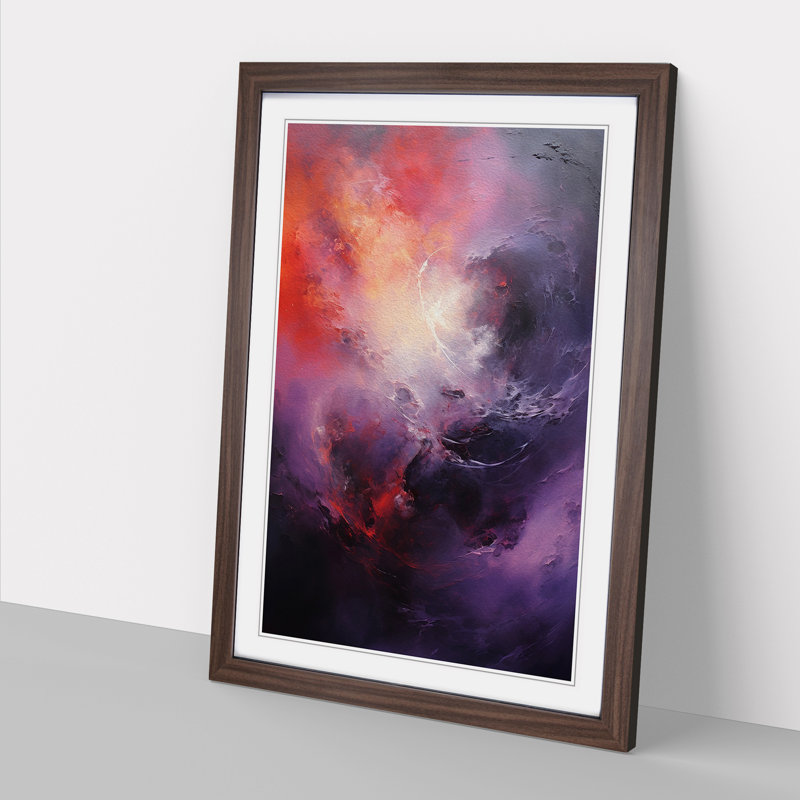 Single Picture Frame Print on Wood, Walnut Framed, 34cm H x 25cm W