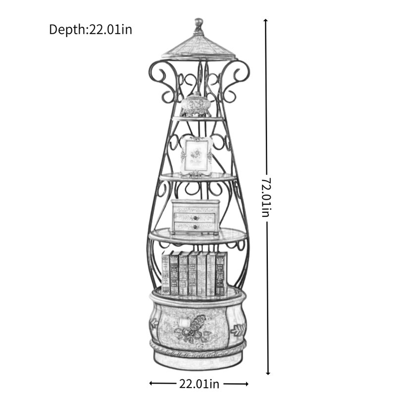 Vitrine multicouche de style américain, Noir