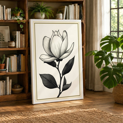 Single Bloom Study Botanical - Wrapped Canvas
