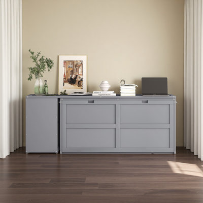 Grand lit escamotable avec bureau rotatif