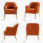 Chaise contemporaine Cleo de 26 po de largeur avec accoudoirs encastrés-1045306417