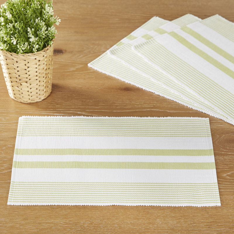 Ensemble de 6 napperons en coton Newlyn, Vert