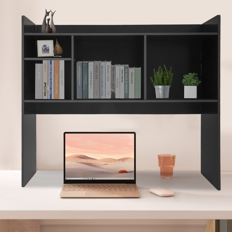 Huche de rangement en PVC avec 6 tablettes pour bureau d'ordinateur, Noir, noir, noir, noir