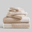 Ensemble de serviettes 6 pièces en jacquard de coton beige 550% Hayden-130033219