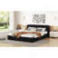 Grand lit plateforme tapissier, noir