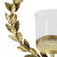 Bougeoir Gigi, base en marbre, couronne en feuille d'or, verre blanc 20 po