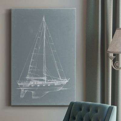 Yacht Sketches II  Wrapped Canvas Painting