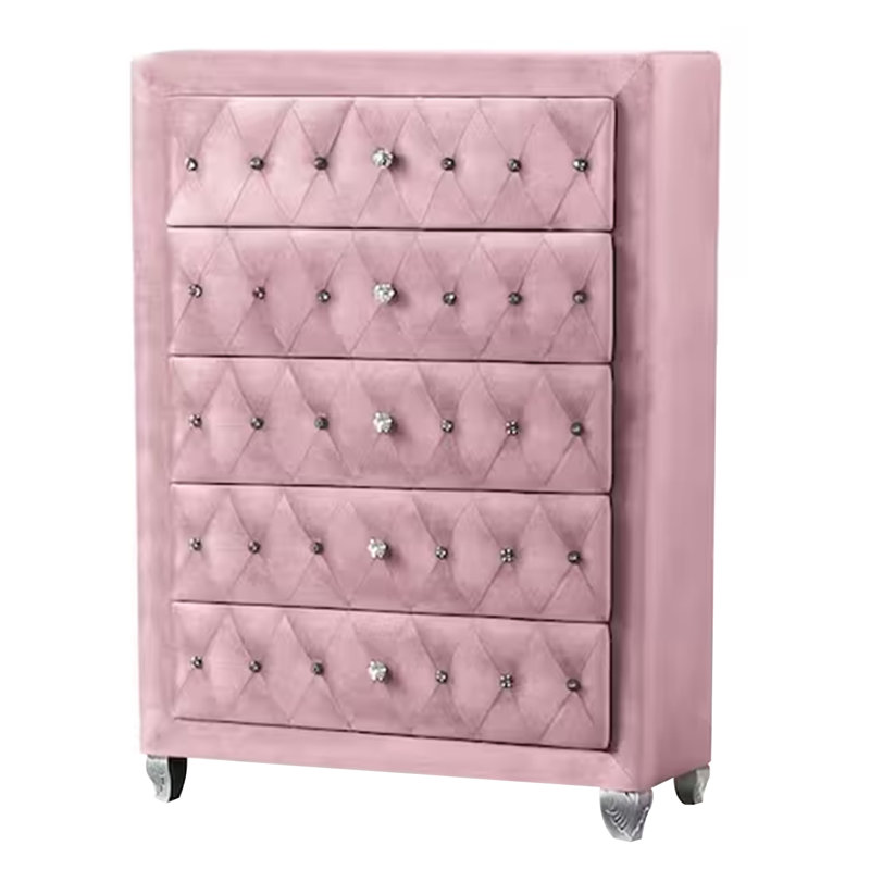 5 - Drawer Dresser, Pink