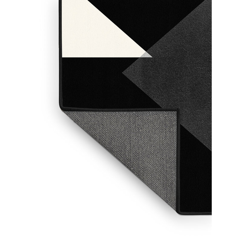 Tapis doux et moelleux à motif géométrique moderne et contemporain en gris Eberhard, Carré 7 pi