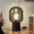 Bruce LED Table Lamp with Cement Base and Textured Glass Dome