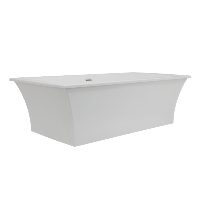 Charlize 66" X 36" Freestanding Soaking Acrylic Bathtub, Brushed Nickel