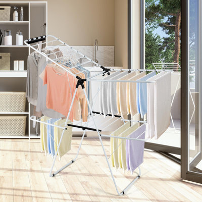 Séchoir à linge pliant à 2 niveaux