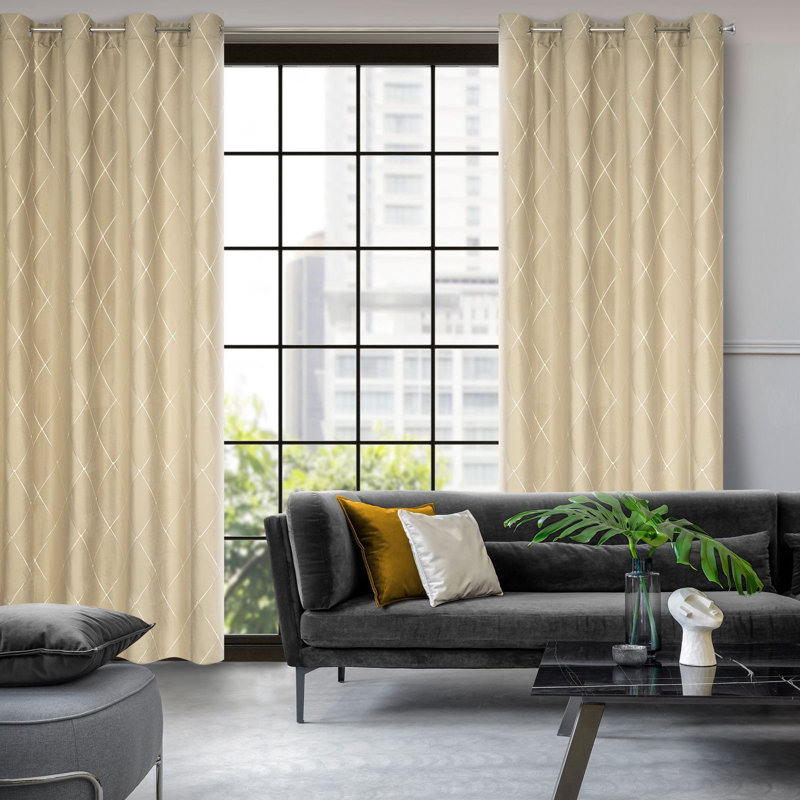 Pim Blackout Curtains Single Panel, Beige