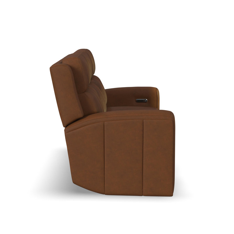 Harrison Power Reclining Sofa With Power Headrests & Lumbar, Brown