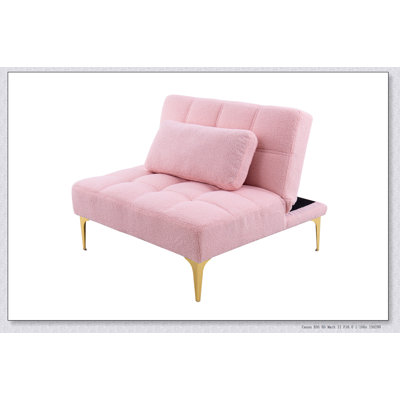 Tissu convertible futon convertible avec pieds en métal doré