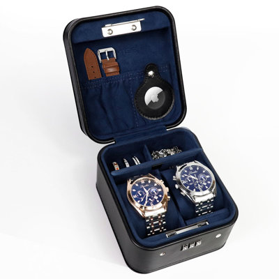 Watch Travel Case With Combination Lock - 2 Watch Storage And Jewelry Organizer - Watch Case
