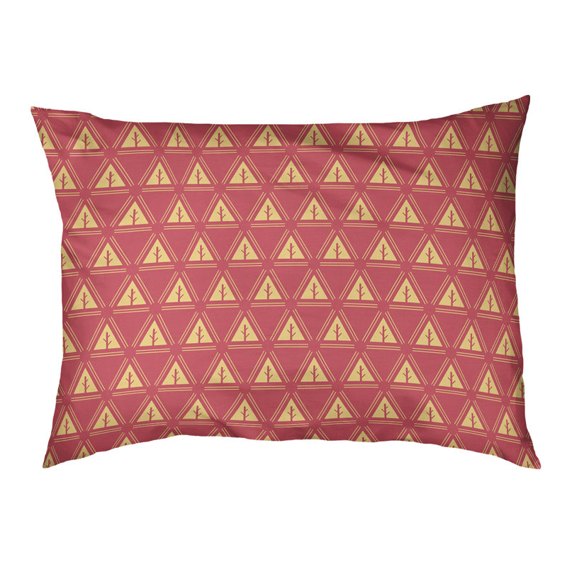 Coussin d'extérieur Chenoweth, Grand (l 50 po x P 7 po x H 40 po), Rouge / doré
