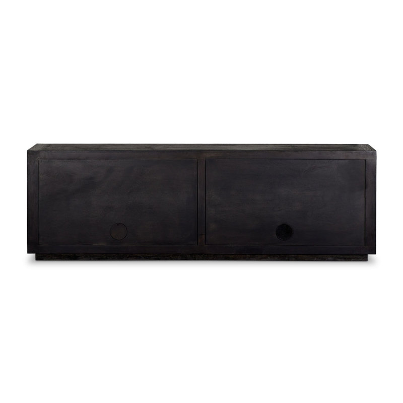 WARBY 94'' W Solid Wood Sideboard, Worn Black Oak