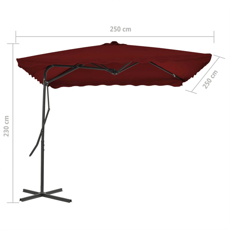 Montserrat 250cm Market Parasol, Red