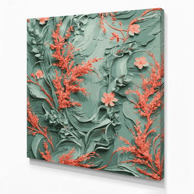 "Abstract Florals 73", art mural sur toile grise