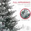 Arbre de Noël 9 pi avec neige floquée, support pliable, assemblage facile pour le bureau à domicile, assemblage rapide de style nordique, support en métal